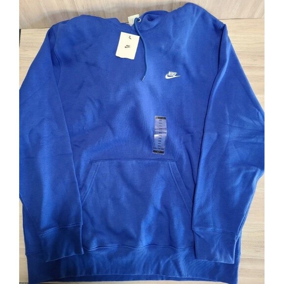 Nike Men Blue Hoodie XXL Pullover Sweatshirt Kangaroo Pocket Dri-Fit Therma-Fit